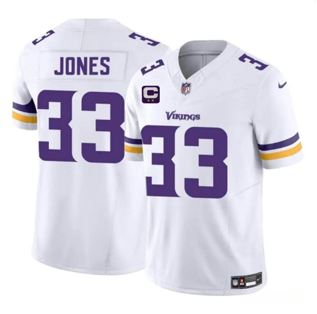 Men's White Minnesota Vikings #33 Aaron Jones 2025 F.U.S.E. Vapor Untouchable Limited Stitched Jersey